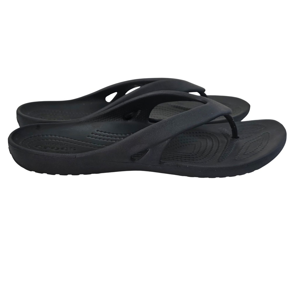 Crocs‎ Kadee II Flip Flops Womens 11 Black Croslite Comfort Sandals  Waterproof